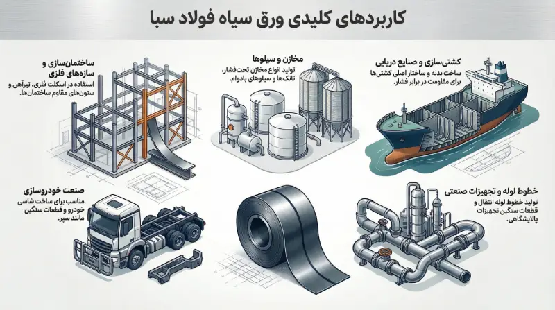 کاربردهای ورق سیاه فولاد سبا