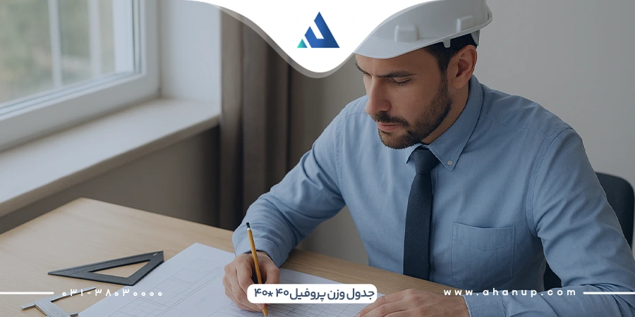 جدول وزن پروفیل 40 در 40