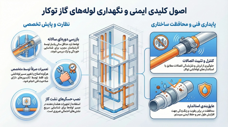 نکات کلیدی در نگهداری و تعمیر لوله گاز توکار