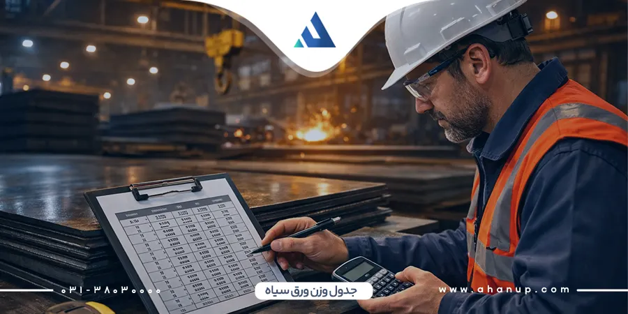 جدول وزن ورق سیاه