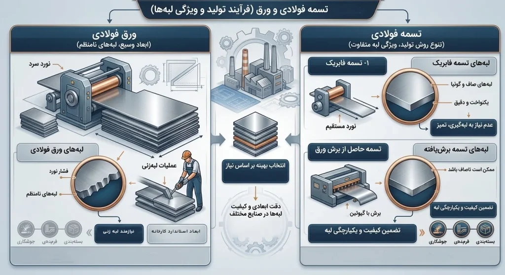 تفاوت تسمه و ورق در فرآیند تولید