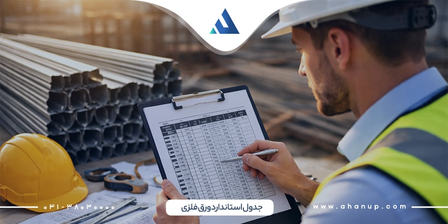 جدول استاندارد ورق فلزی