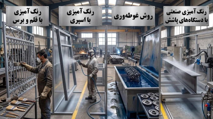 نحوه رنگ آمیزی فلز