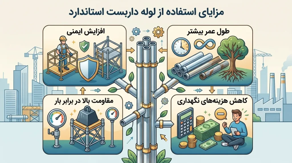 نحوه تولید لوله داربستی
