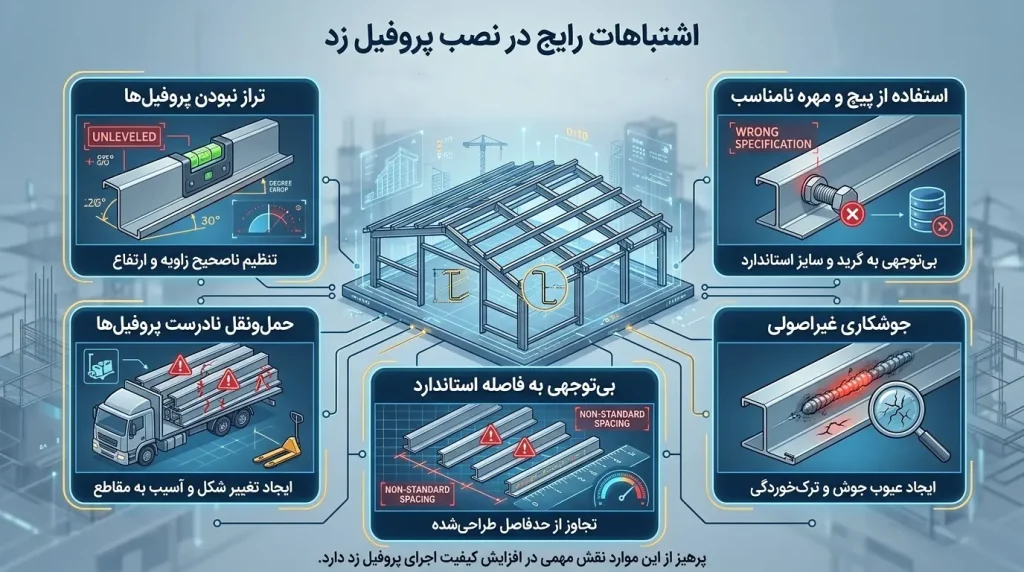 نصب پروفیل زد و اشتباهات رایج