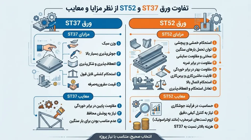 فرق ورق st52 با st37
