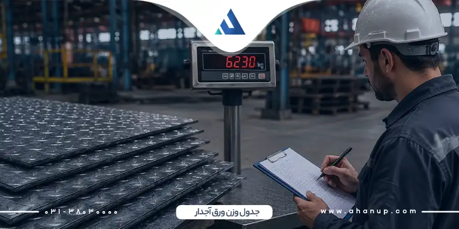 جدول وزن ورق آجدار
