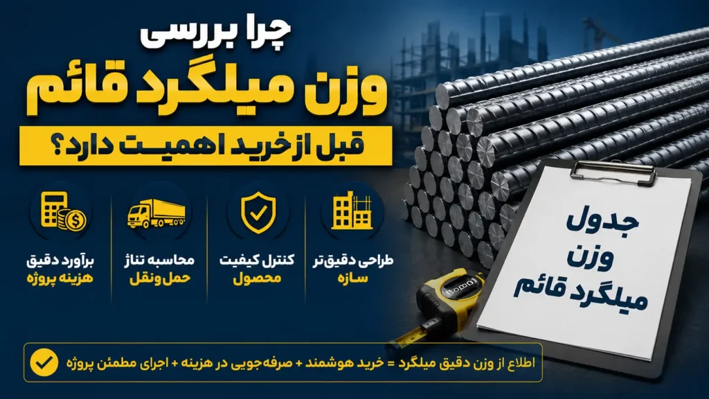 وزن میلگرد قائم اصفهان
