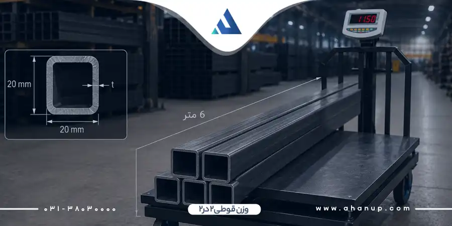 وزن قوطی 2در2
